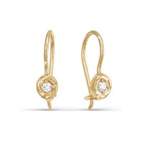 Золотые серьги КЮЗ Del'ta D120882 с фианитом D120882 фото