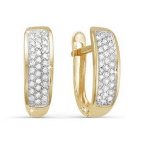 Золотые серьги КЮЗ Del'ta D120967 с фианитом D120967 фото