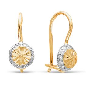 Золотые серьги КЮЗ Del'ta D120973 с фианитом D120973 фото