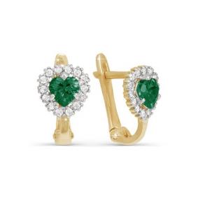 Золотые серьги КЮЗ Del'ta D121083/ф с фианитом D121083/ф фото