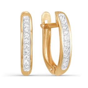 Золотые серьги КЮЗ Del'ta D121142 с фианитом D121142 фото