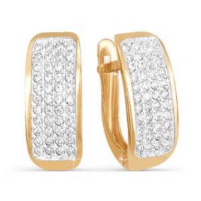 Золотые серьги КЮЗ Del'ta D121143 с фианитом D121143 фото