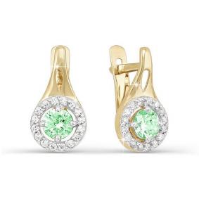 Золотые серьги КЮЗ Del'ta D121164/ф с фианитом D121164/ф фото