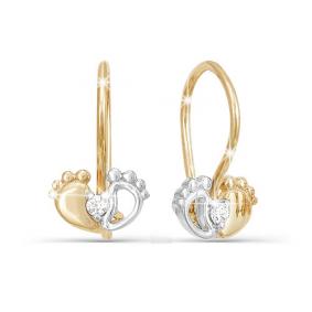 Золотые серьги КЮЗ Del'ta D121180 с фианитом D121180 фото