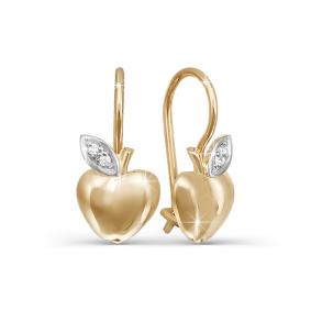 Золотые серьги КЮЗ Del'ta D121261 с фианитом D121261 фото