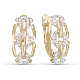 Золотые серьги КЮЗ Del'ta D121289 с фианитом D121289 фото