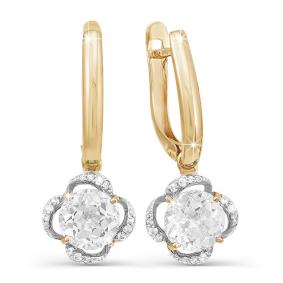 Золотые серьги КЮЗ Del'ta D121433 с фианитом D121433 фото