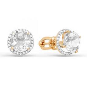 Золотые серьги КЮЗ Del'ta D121441 с фианитом D121441 фото