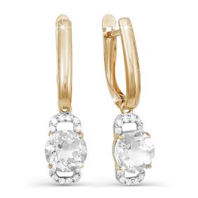 Золотые серьги КЮЗ Del'ta D121457 с фианитом D121457 фото