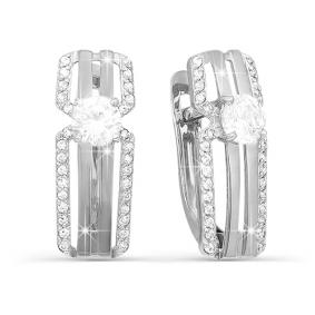 Серьги из белого золота КЮЗ Del'ta D121555 с фианитом D121555 фото