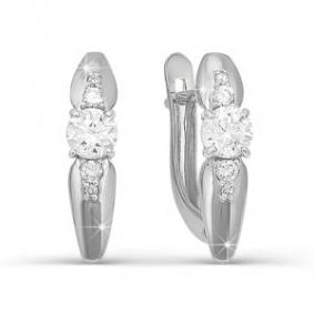 Серьги из белого золота КЮЗ Del'ta D121561 с фианитом D121561 фото
