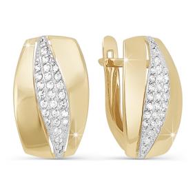 Золотые серьги КЮЗ Del'ta D121699 с фианитом D121699 фото