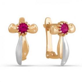 Золотые серьги КЮЗ Del'ta D121839 с кварцем D121839 фото