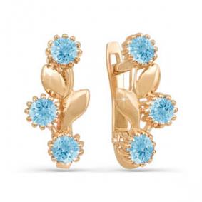 Золотые серьги КЮЗ Del'ta D121872 с кварцем D121872 фото