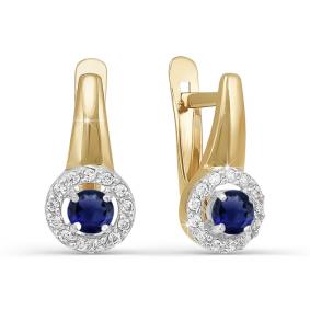 Золотые серьги КЮЗ Del'ta D121971 с фианитом D121971 фото