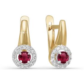 Золотые серьги КЮЗ Del'ta D121972 с фианитом D121972 фото