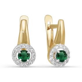 Золотые серьги КЮЗ Del'ta D121973 с фианитом D121973 фото