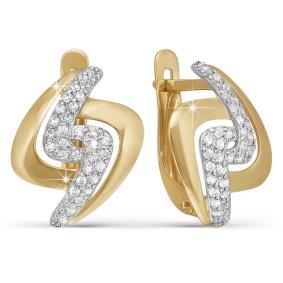 Золотые серьги КЮЗ Del'ta D122161 с фианитом D122161 фото