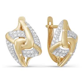 Золотые серьги КЮЗ Del'ta D122188 с фианитом D122188 фото