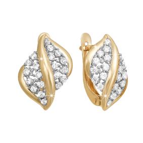 Золотые серьги КЮЗ Del'ta D122192 с фианитом D122192 фото