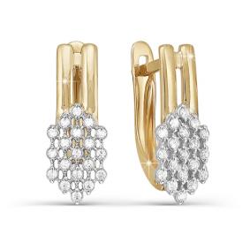 Золотые серьги КЮЗ Del'ta D122220 с фианитом D122220 фото