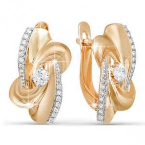 Золотые серьги КЮЗ Del'ta D122300 D122300 фото