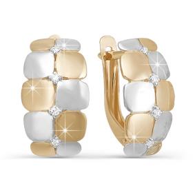 Золотые серьги КЮЗ Del'ta D122311 с фианитом D122311 фото