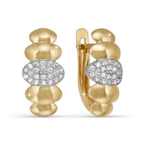 Золотые серьги КЮЗ Del'ta D122316 с фианитом D122316 фото