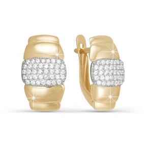 Золотые серьги КЮЗ Del'ta D122318 с фианитом D122318 фото