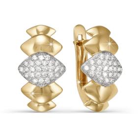 Золотые серьги КЮЗ Del'ta D122320 с фианитом D122320 фото