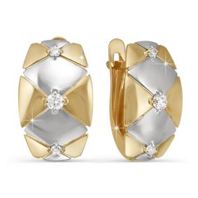 Золотые серьги КЮЗ Del'ta D122324 с фианитом D122324 фото