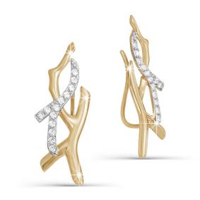 Золотые серьги КЮЗ Del'ta D122374 с фианитом D122374 фото