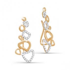 Одиночная серьга из золота КЮЗ Del'ta с фианитом D122377 D122377 фото