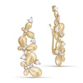 Золотые серьги КЮЗ Del'ta D122380 с фианитом D122380 фото