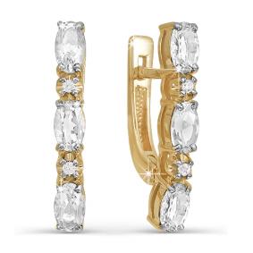 Золотые серьги КЮЗ Del'ta D122410 с фианитом D122410 фото