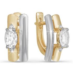 Золотые серьги КЮЗ Del'ta D122418 с фианитом D122418 фото