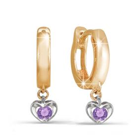 Золотые серьги КЮЗ Del'ta D122440 с фианитом D122440 фото