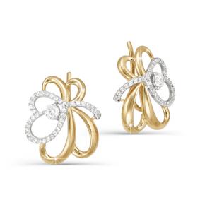 Золотые серьги КЮЗ Del'ta D122522 с фианитом D122522 фото