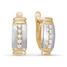 Золотые серьги КЮЗ Del'ta D122527 с фианитом D122527 фото