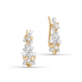 Золотые серьги КЮЗ Del'ta D122545 с фианитом D122545 фото