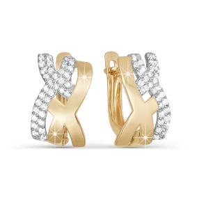 Золотые серьги КЮЗ Del'ta D122611 с фианитом D122611 фото