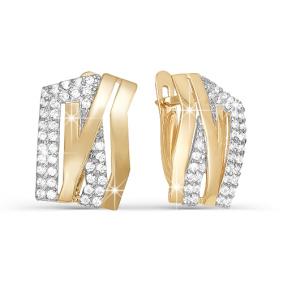 Золотые серьги КЮЗ Del'ta D122618 с фианитом D122618 фото