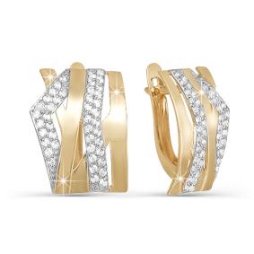 Золотые серьги КЮЗ Del'ta D122620 с фианитом D122620 фото