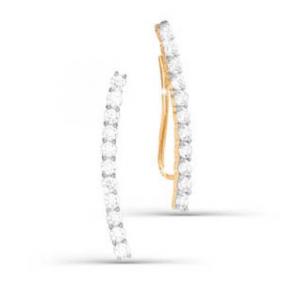 Золотые серьги КЮЗ Del'ta D122634 с фианитом D122634 фото