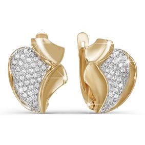 Золотые серьги КЮЗ Del'ta D122667 с фианитом D122667 фото