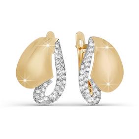 Золотые серьги КЮЗ Del'ta D122670 с фианитом D122670 фото