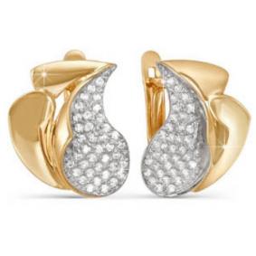 Золотые серьги КЮЗ Del'ta D122679 D122679 фото