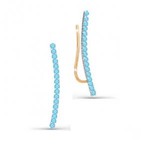 Золотые серьги КЮЗ Del'ta D122683 с фианитом D122683 фото