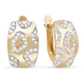 Золотые серьги КЮЗ Del'ta D122716 с фианитом D122716 фото