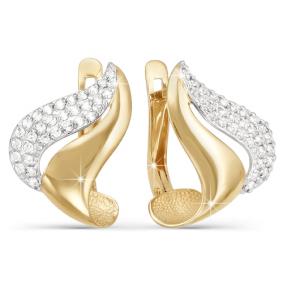 Золотые серьги КЮЗ Del'ta D122750 с фианитом D122750 фото